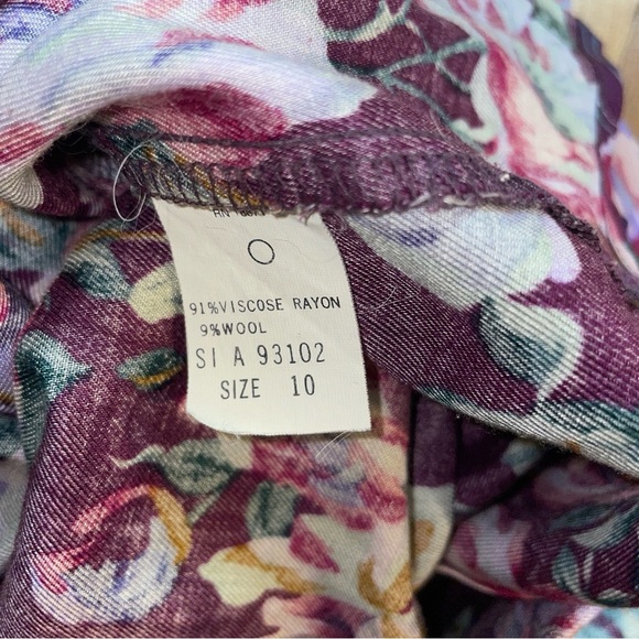 JH Collectibles button down shirt short sleeve notched collar purple floral 10 - Picture 8 of 8